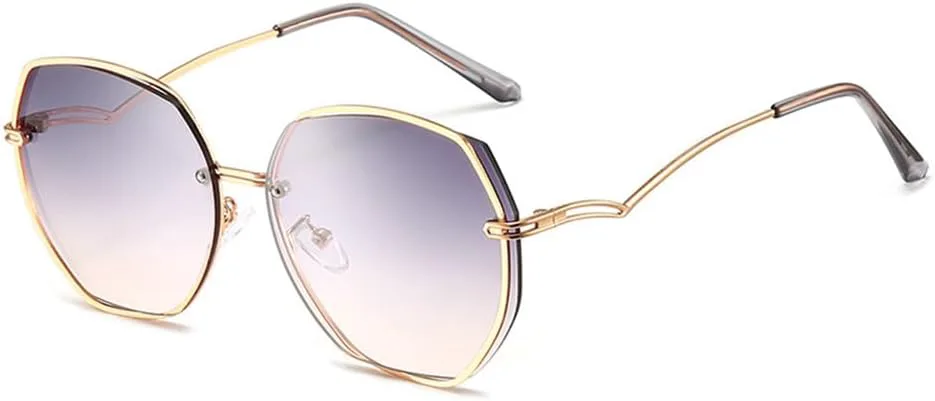 

Женские солнцезащитные очки без оправы, металлическая оправа, винтажные многоугольные солнцезащитные очки в форме пружин, защита от ультрафиолета UV400 LANGSER, 8