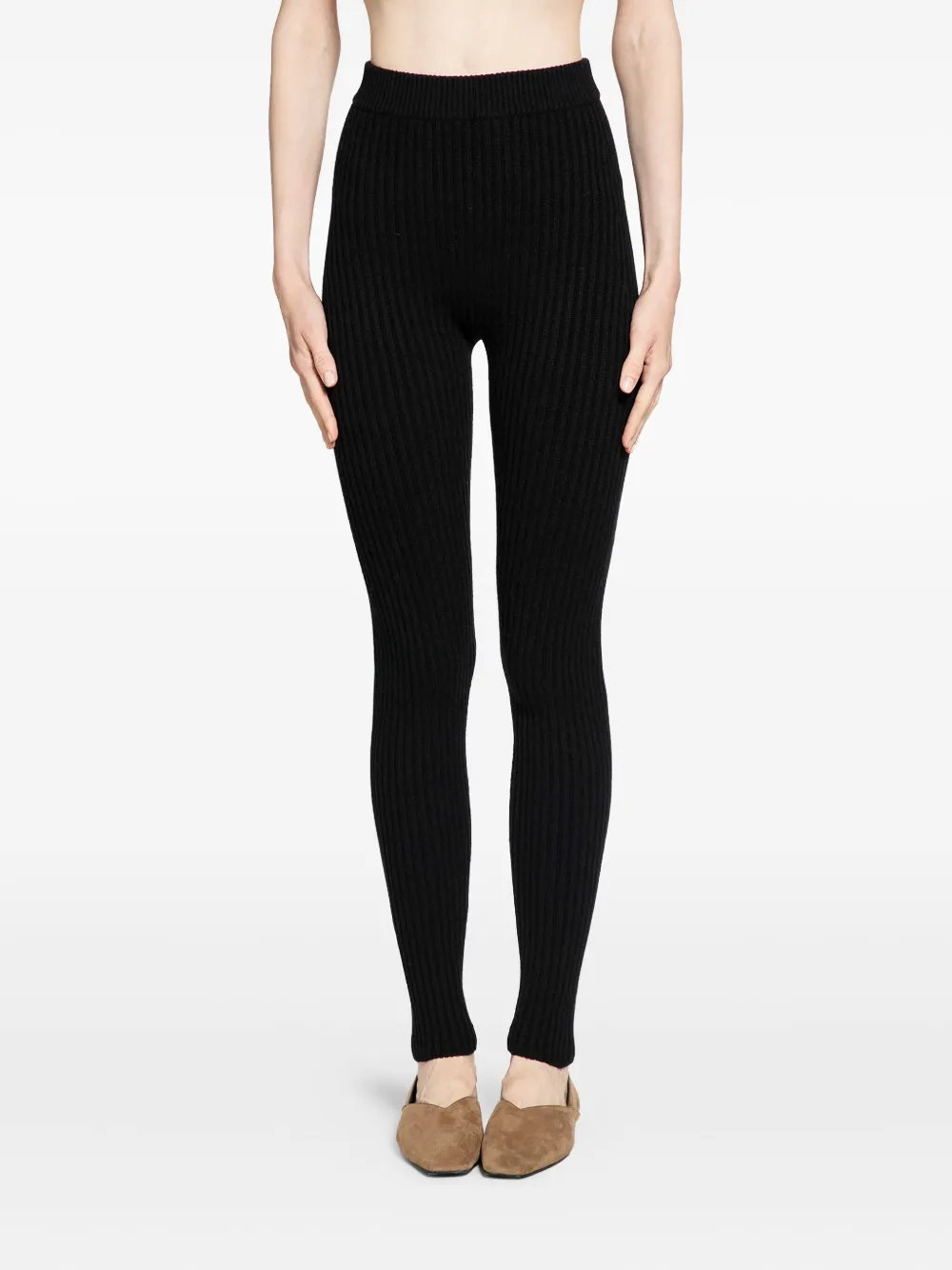 

Легинсы в рубчик Max Mara, черный