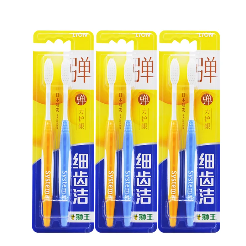 Зубная щетка Fine Toothbrush LION, Fine-Grit Stretch Gum Protection Toothbrush 2 Pcs Set * 6 Sets — фото 4