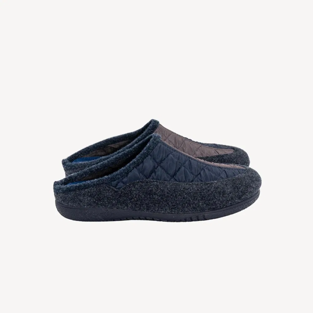 Мужские тёмно-сине-коричневые зимние тапочки Cadiz 50 от Gurus Shoes