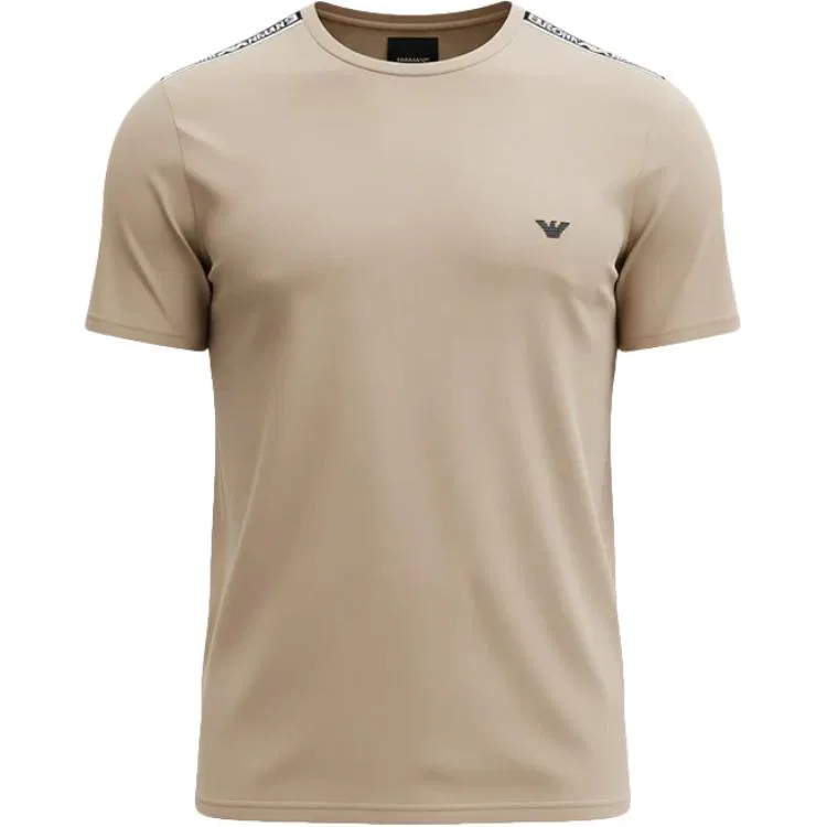 Футболка мужская бежевая crew neck moderate straight fit EMPORIO ARMANI, Beige