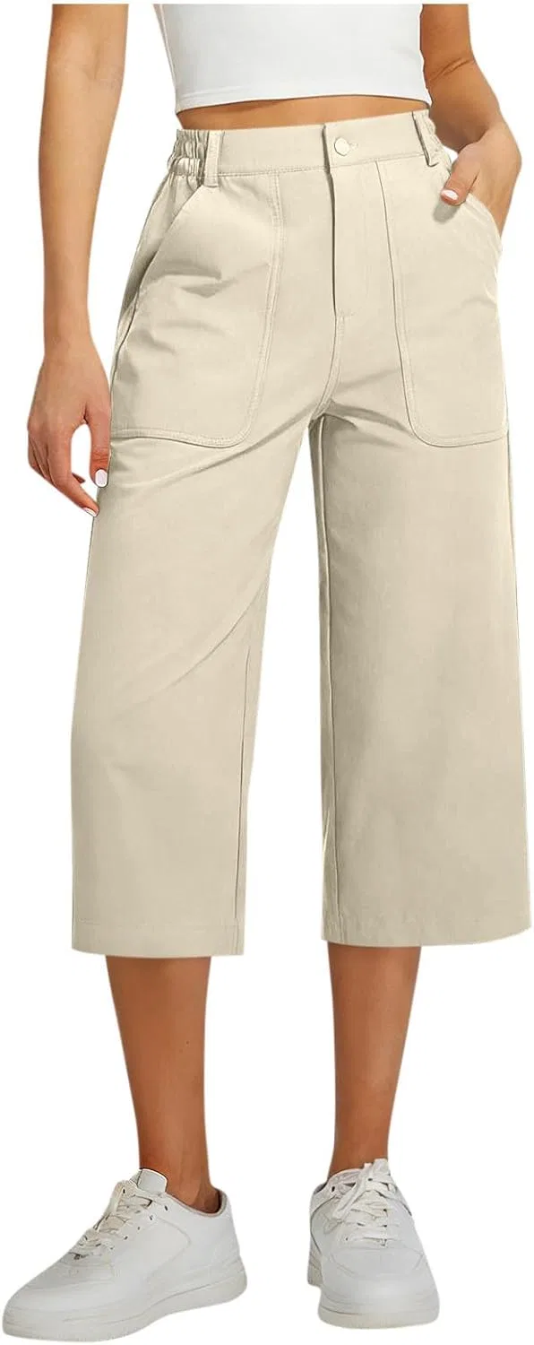 Капри для женщин с карманами, Generic, Beige