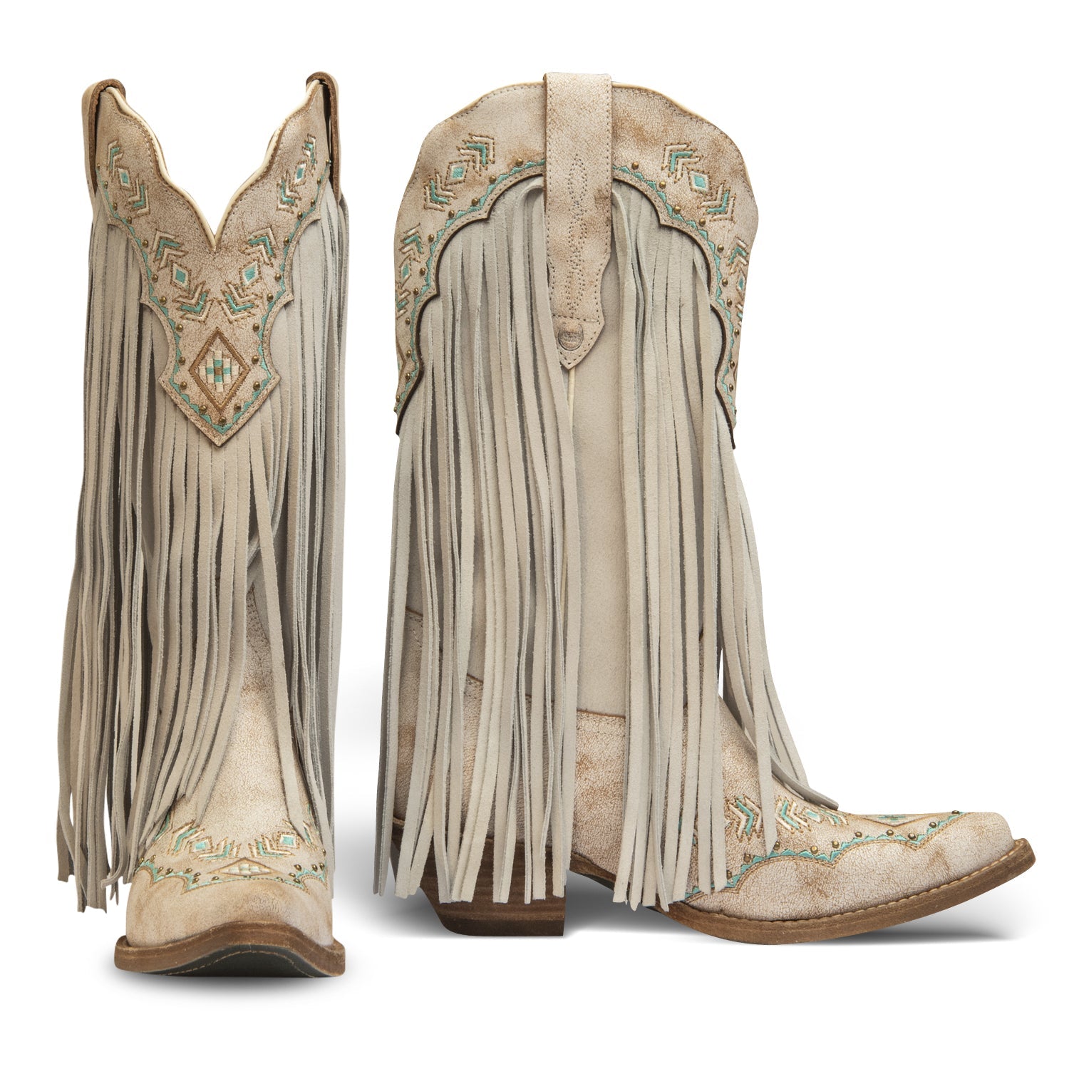 Сапоги Franny Leather Cowgirl — классический стиль и комфорт в стиле вестерн от Buck & Brana, белый — фото 2