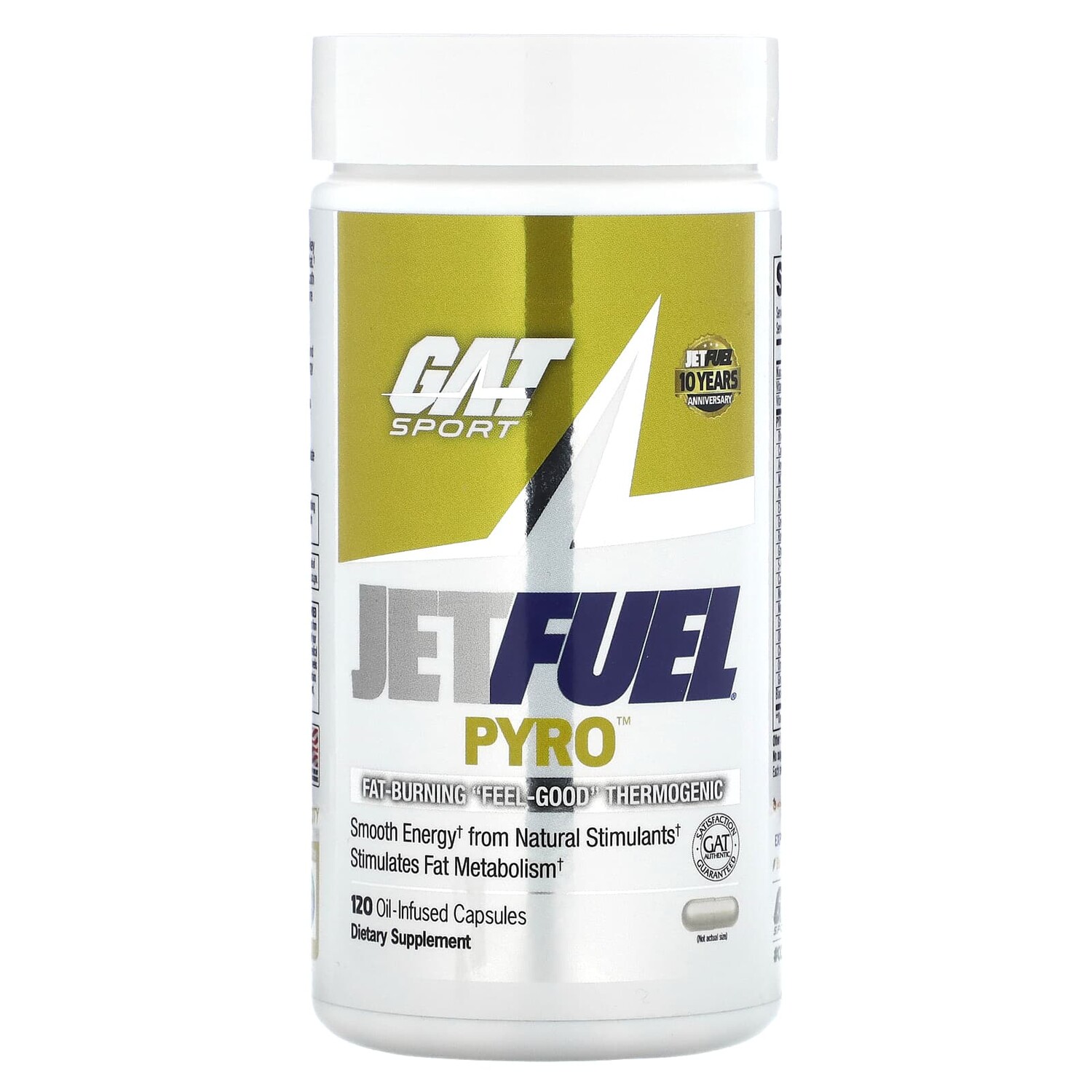 

GAT JetFuel Pyro термогенное средство сжигания жира 120 капсулы заполненных маслом