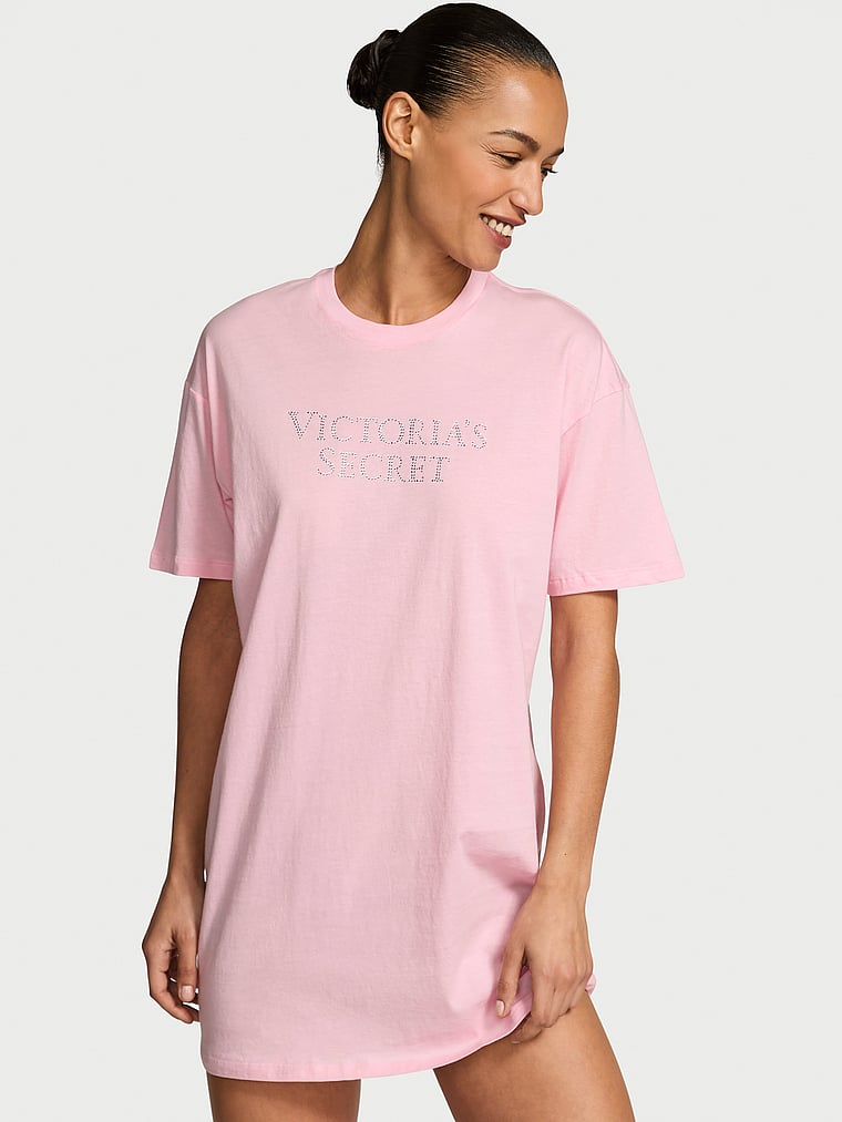 

Футболка для сна большого размера из 100% хлопка Victoria'S Secret, pretty blossom w bling