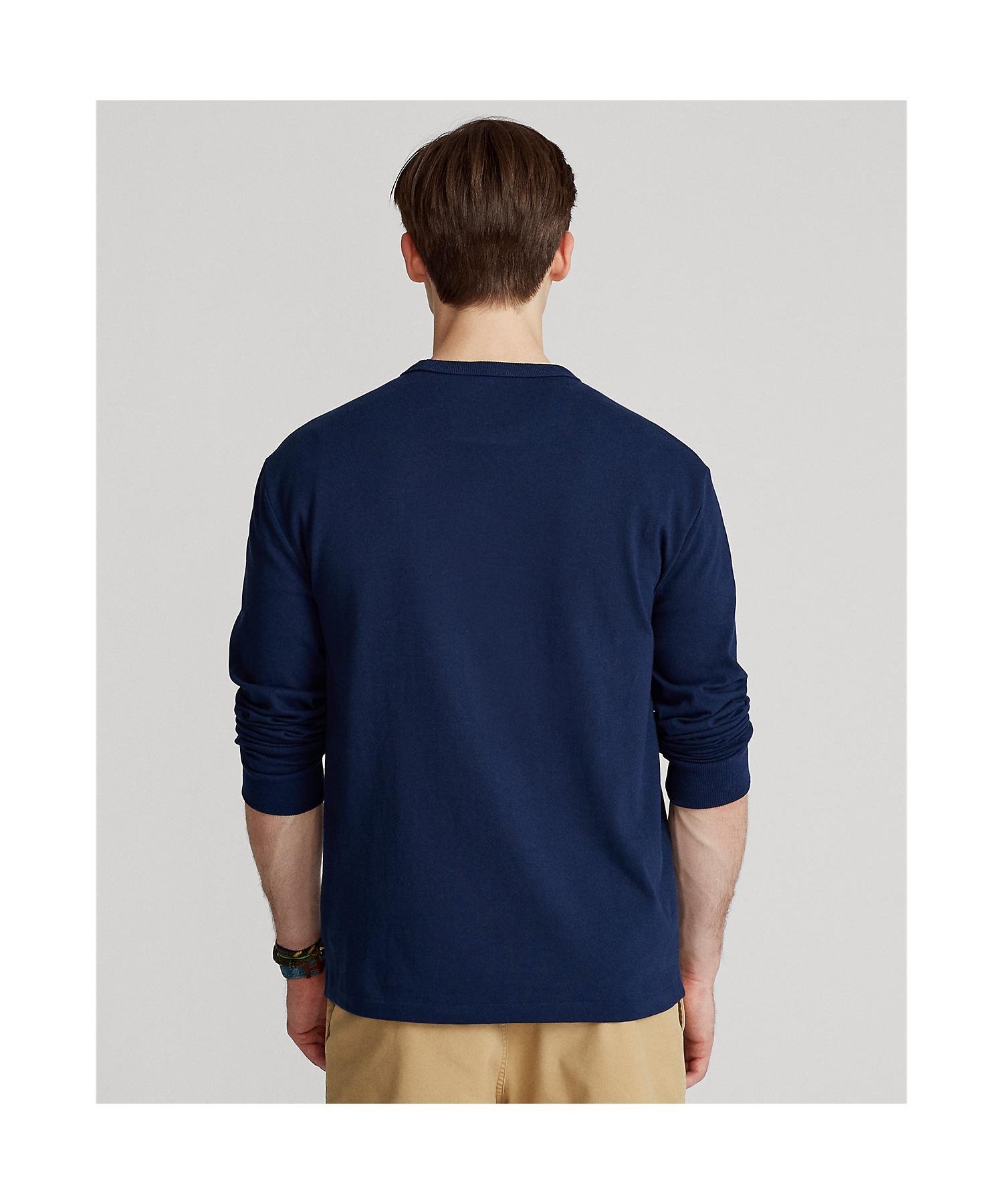 Классическая трикотажная футболка с длинными рукавами Polo Ralph Lauren, 400 Blue — фото 4