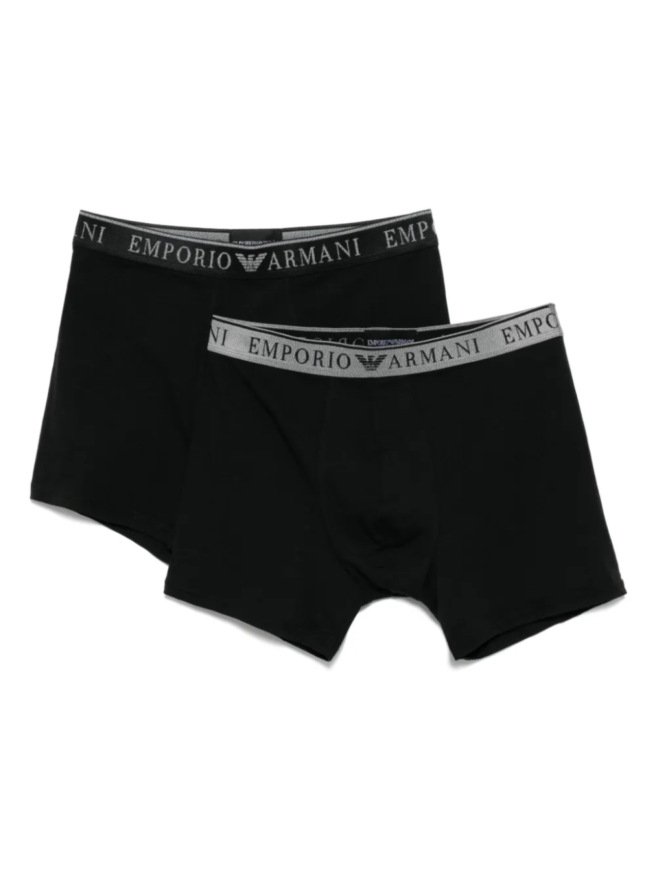 

Боксеры с логотипом на поясе (упаковка из 2 шт.) Emporio Armani, черный