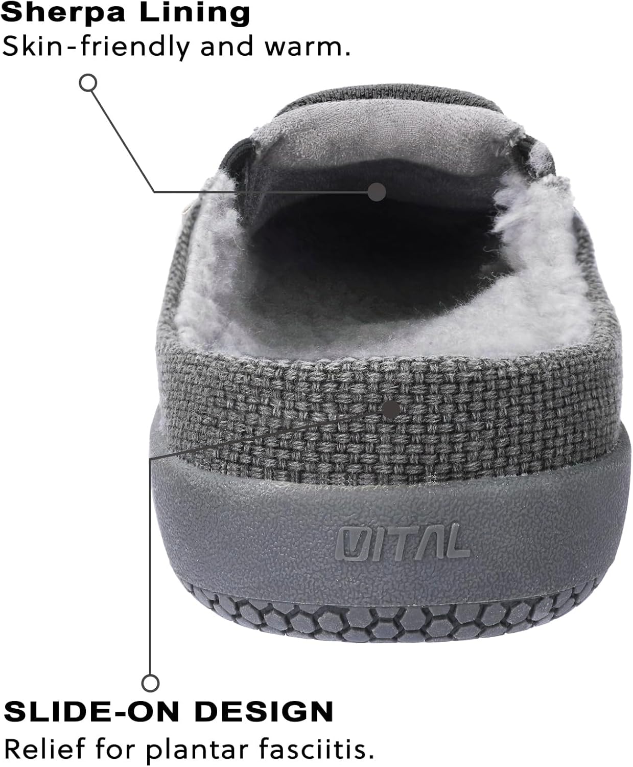 Мужские тапочки LazyStep с поддержкой свода стопы Trevor ортопедические домашние туфли, серый — фото 3