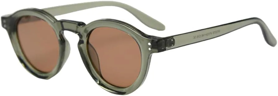 

Поляризованные солнцезащитные очки в стиле ретро для женщин, круглые солнцезащитные очки для мужчин, защита от УФ-излучения UV400 VFDHN, Green With Brown