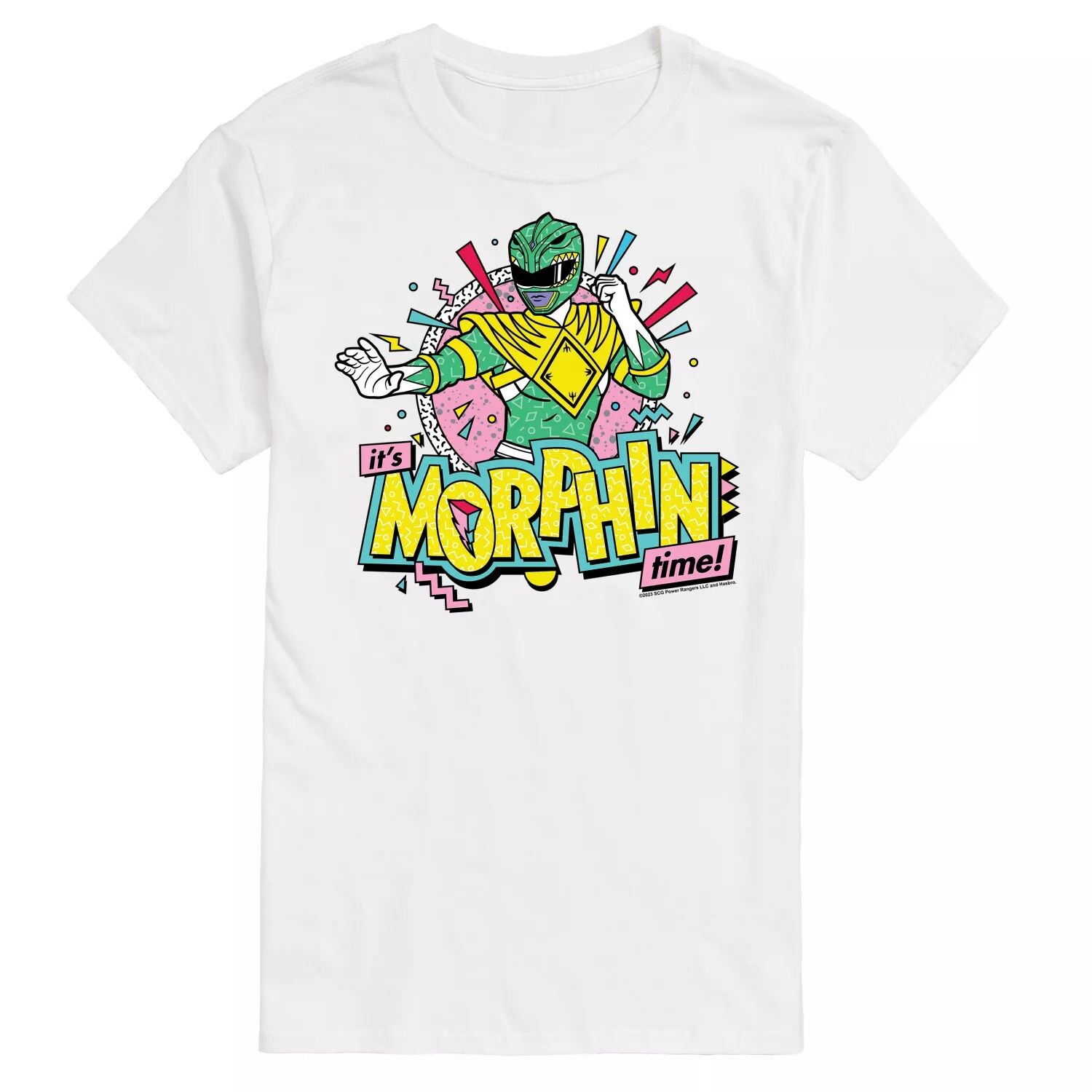 

Зеленая футболка с рисунком Big & Tall Power Rangers Morphin Time Licensed Character, белый, Зеленый, Зеленая футболка с рисунком Big & Tall Power Rangers Morphin Time Licensed Character, белый