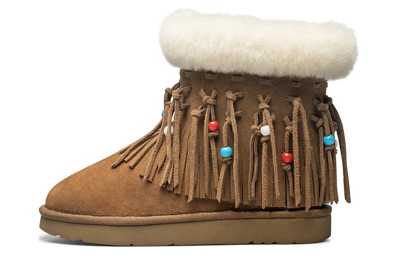 Женские зимние ботинки каштанового цвета AU&MU, Chestnut