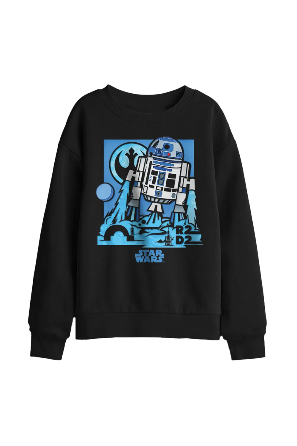 Детский свитшот с R2D2 Star Wars, черный
