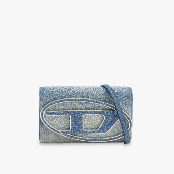 

Джинсовый кошелек Brand-Plaque на цепочке Diesel, синий