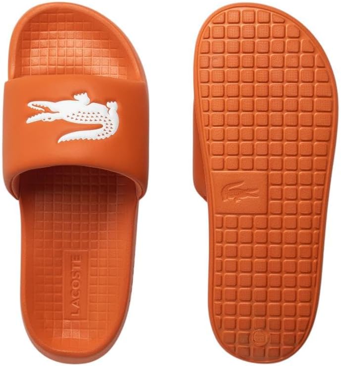 Lacoste мужские сандалии Serve Slide 1.0, Orange & White Croc — фото 4