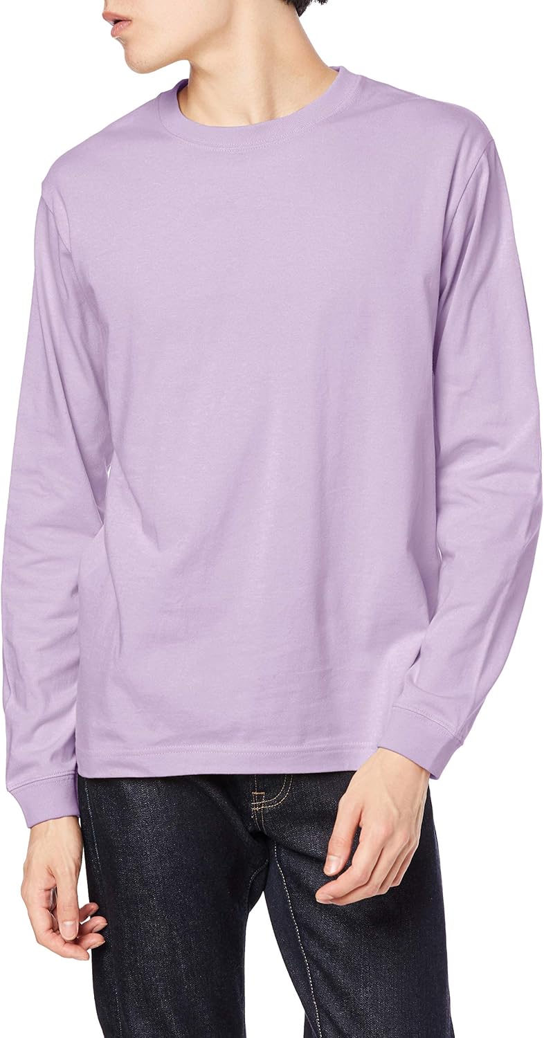 

Мужская футболка с длинным рукавом United Athle 501101, плотность ткани 5,6 унций, ребристая отделка 1,6 дюйма, светло-фиолетовый