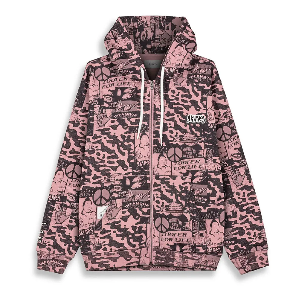 

Толстовка Grimey Peace Within AOP Regular full zip, розовый