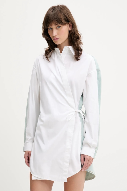 

Хлопковое платье D-ELPHI-DEN DRESS Diesel, белый