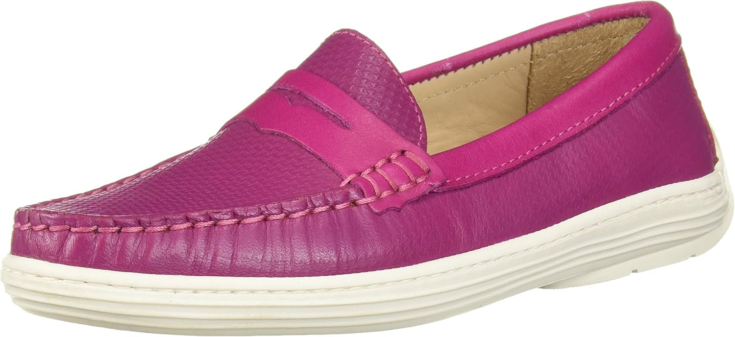 

Мокасины-лоферы Driver Club USA унисекс для детей, кожаные, Little Kid (4-8 Years) Pink Nappa Stamp