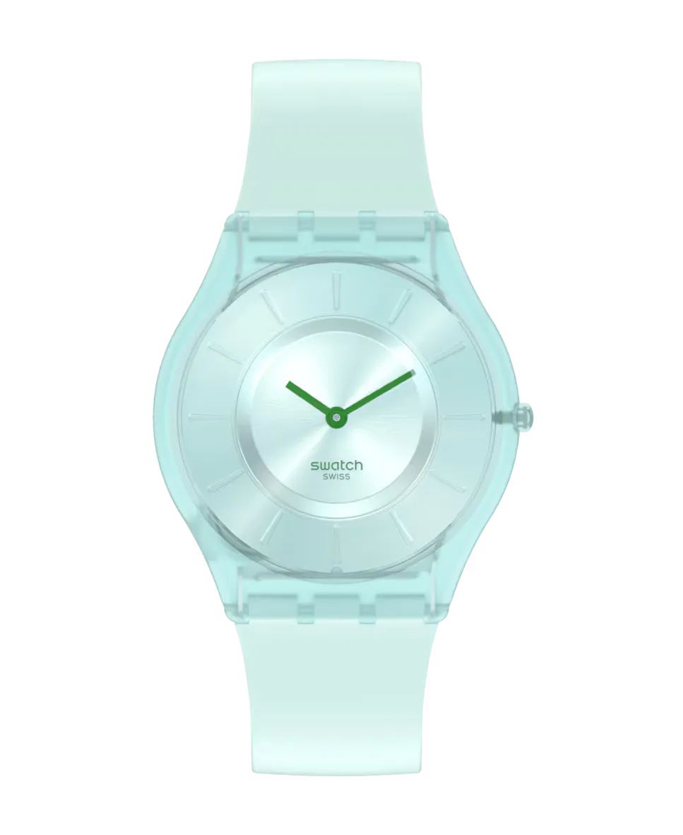 

Симпатичные мятные часы с зеленым силиконовым ремешком Swatch, зеленый