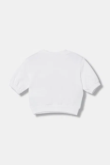 Блуза детская с капюшоном свободный крой United Colors of Benetton, белый — фото 2