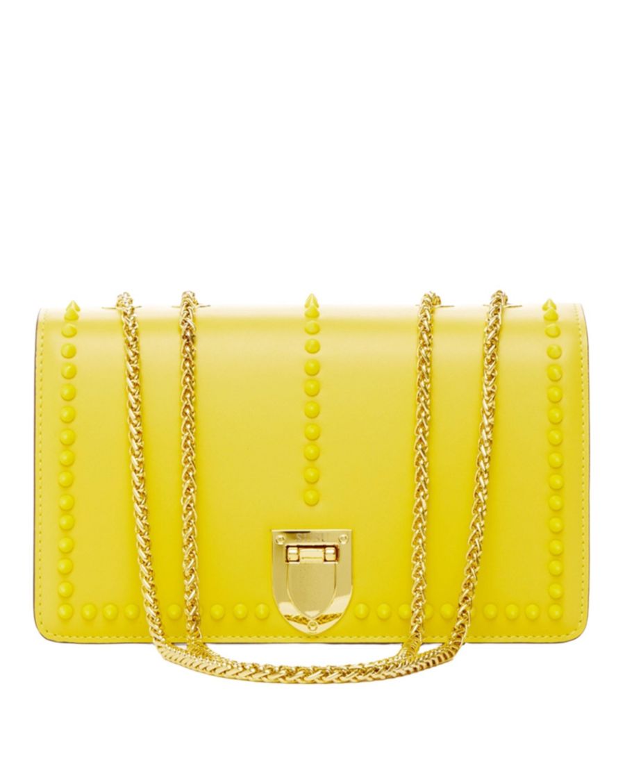 

Кожаная сумка через плечо с золотой цепочкой, вечерний клатч SUSU, Yellow