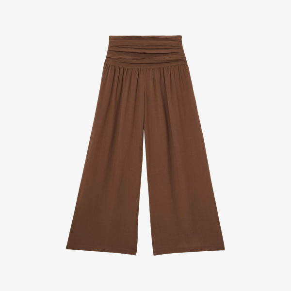 

Широкие брюки свободного кроя Lola из ткани Reiss, коричневый
