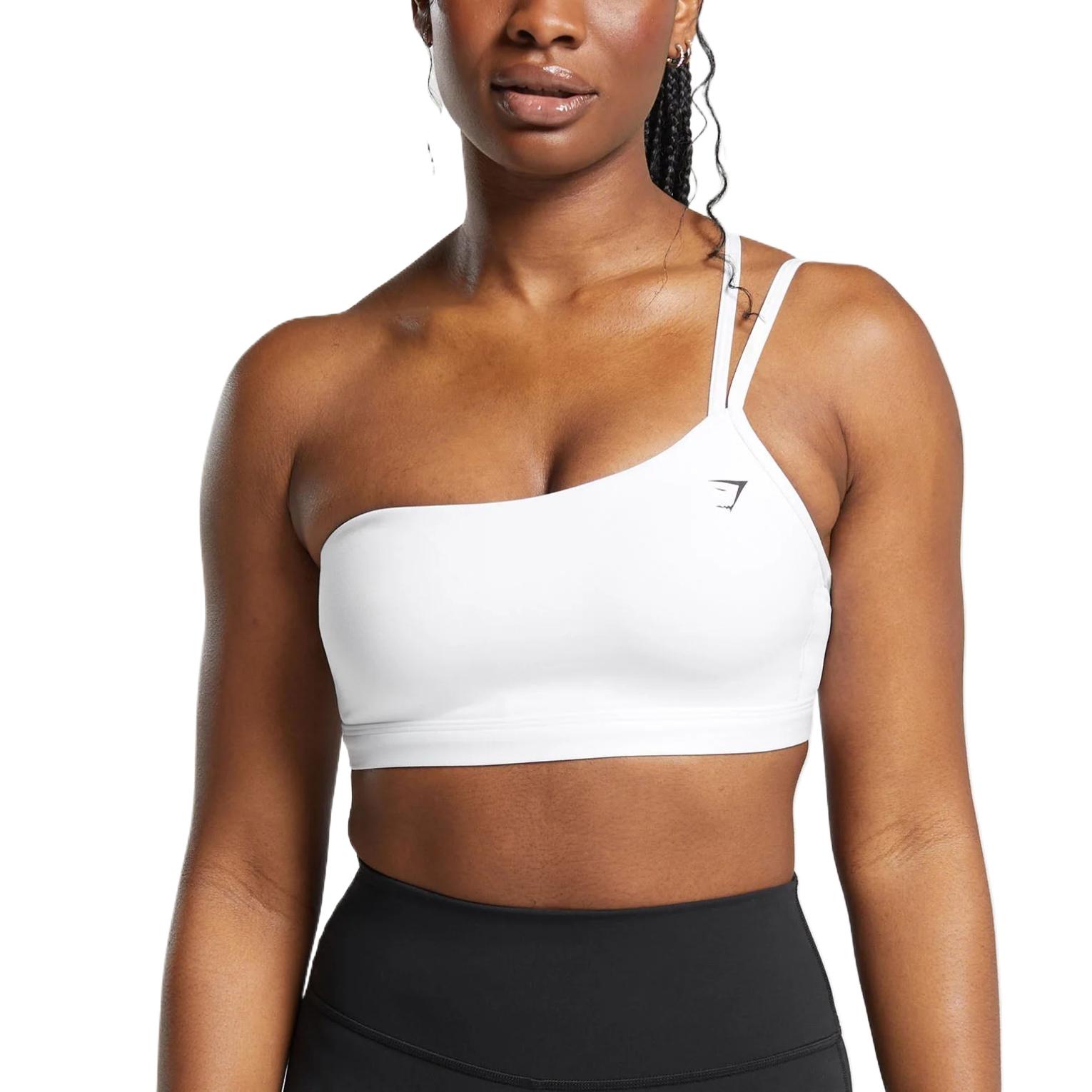 

GYMSHARK Женское спортивное белье с одним плечом белое