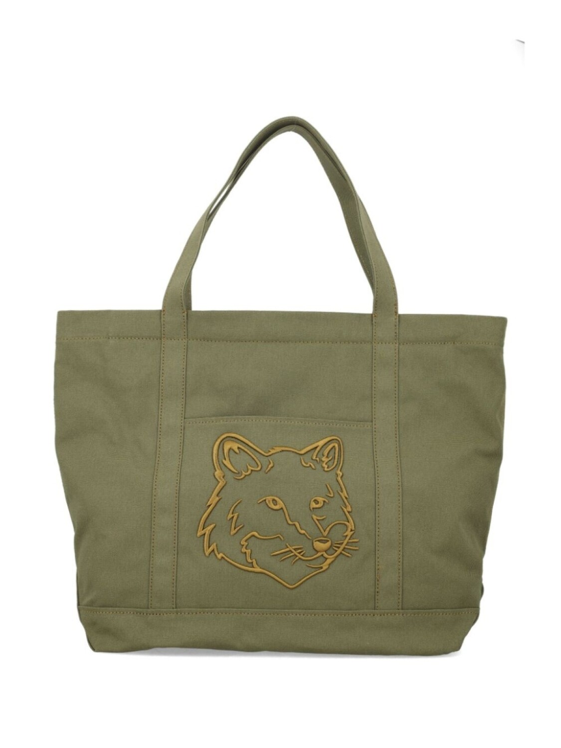 

Maison Kitsuné большая сумка-тоут Fox Head, зеленый
