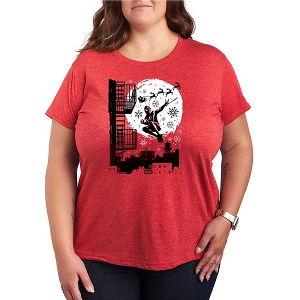 

Футболка Plus size с принтом Человек-паук Майлз Моралес и Санта Клаус Marvel