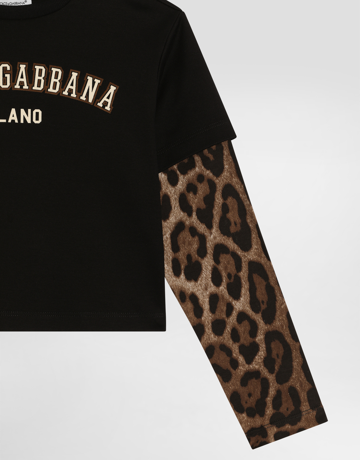 Хлопковая футболка с леопардовым принтом Dolce & Gabbana, мультиколор — фото 4