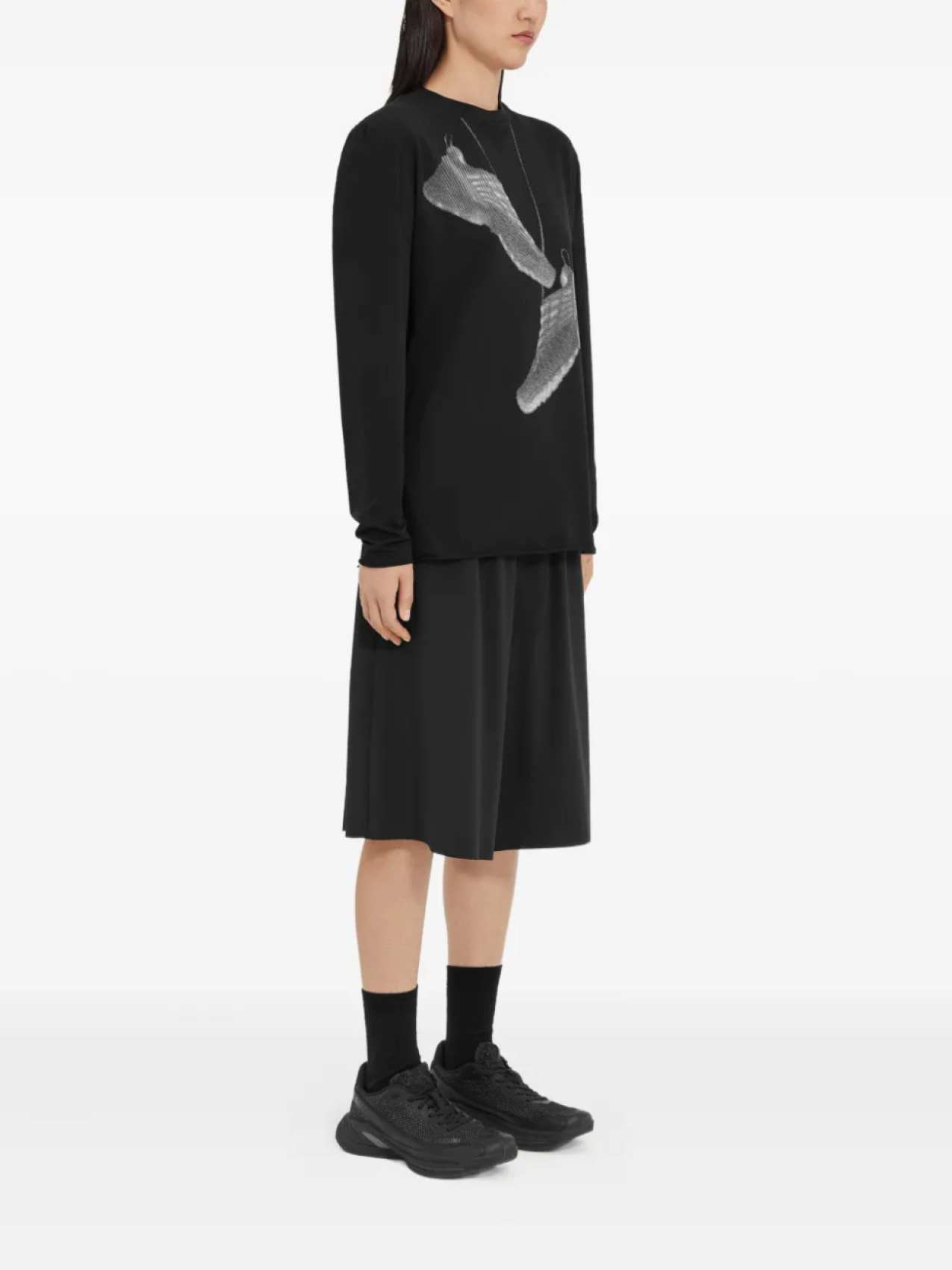 Толстовка с графичным принтом MM6 Maison Margiela X Salomon, черный — фото 3