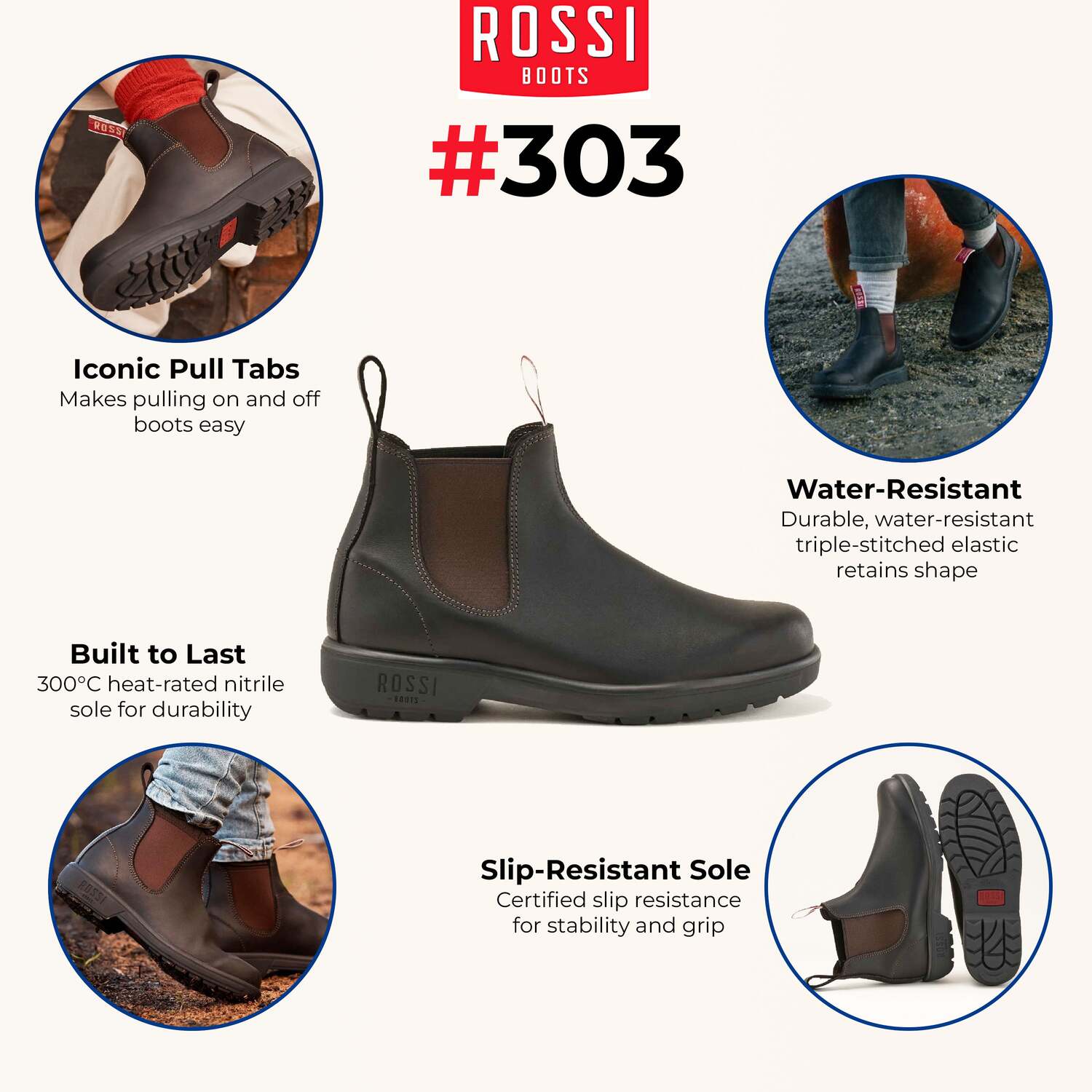 Коричневые кожаные ботинки челси Rossi 303 Endura Rossi Boots — фото 2