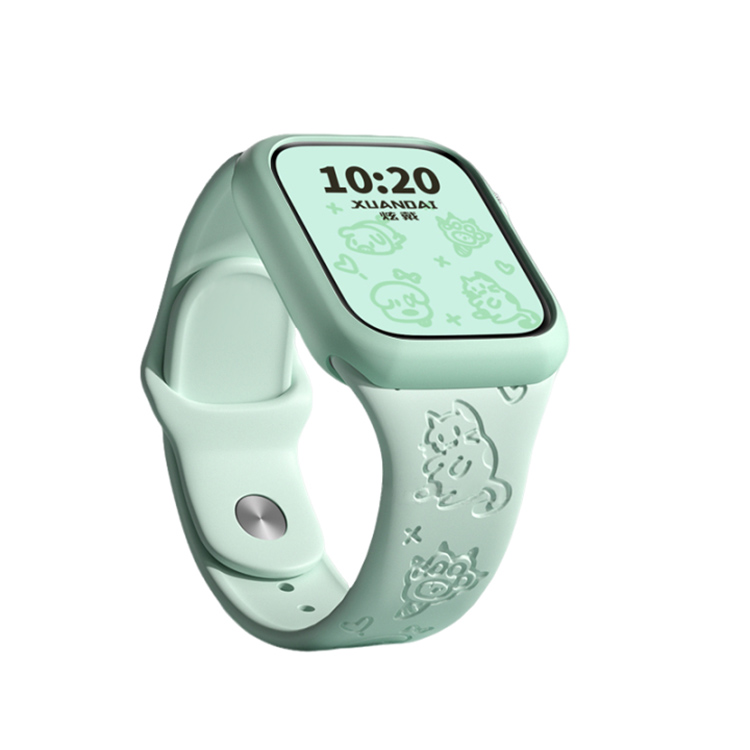 

IBOANN Часы Strap Apple Compatibility TPU Material 130 235mm 41mm, 【Kitten】Light turquoise - strap only