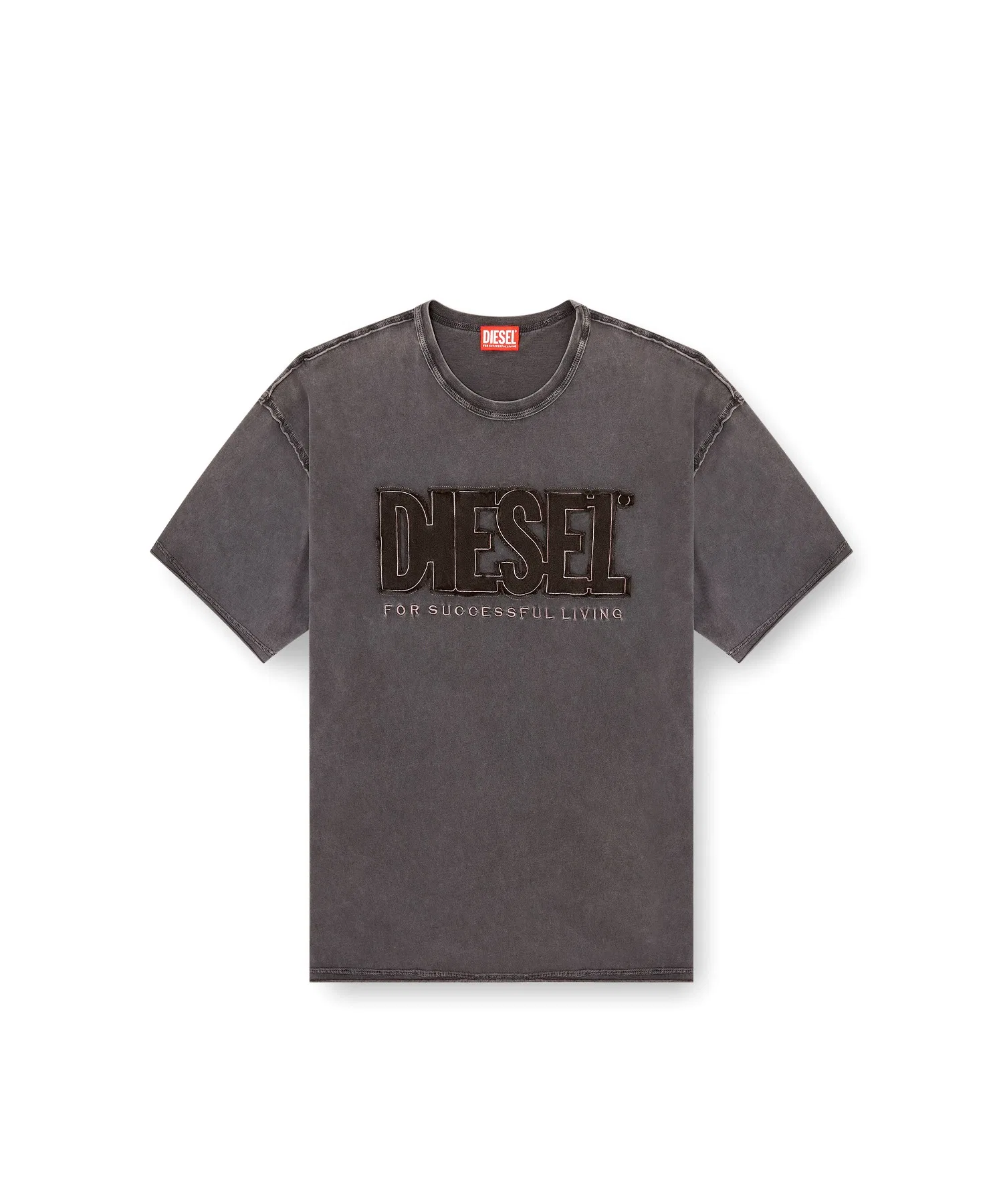 Мужская футболка Diesel T-RAWBOXT с логотипом чёрная — фото 4