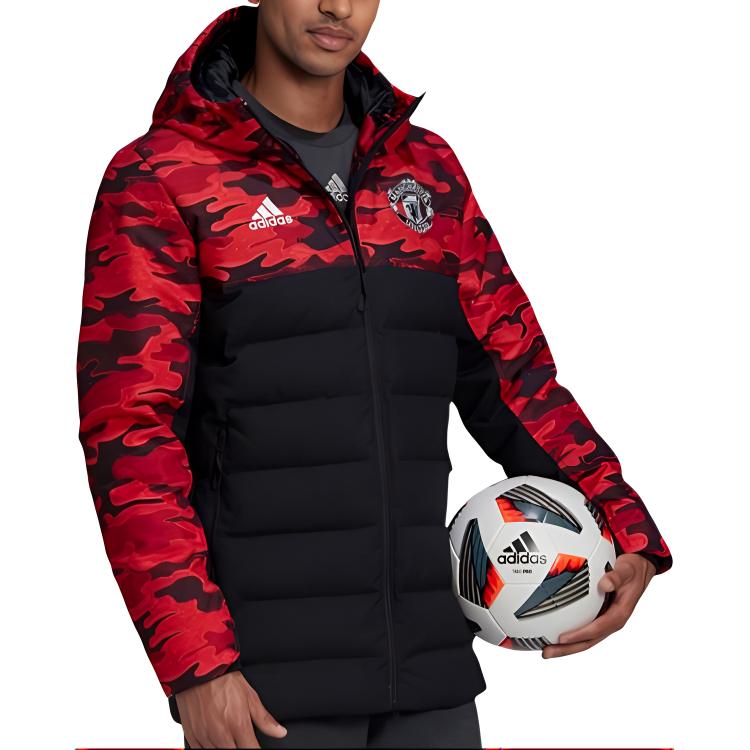 Adidas Куртка пуховая Манчестер Юнайтед Театр Мечты, Black Red — фото 4