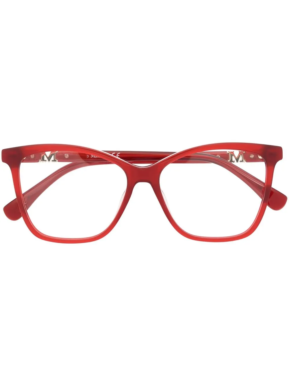 

Очки трапециевидной формы Max Mara Eyewear, красный