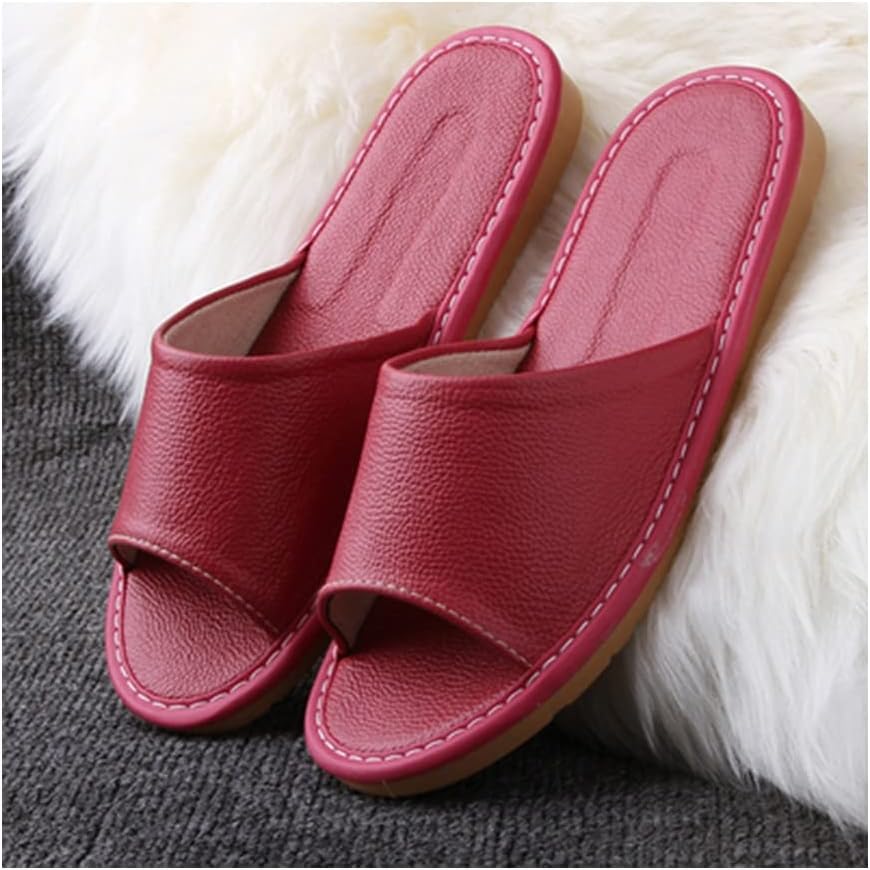 

Шлепанцы с открытым носком GHYUB из натуральной кожи - летние сандалии для мужчин и женщин, для дома и улицы, красный