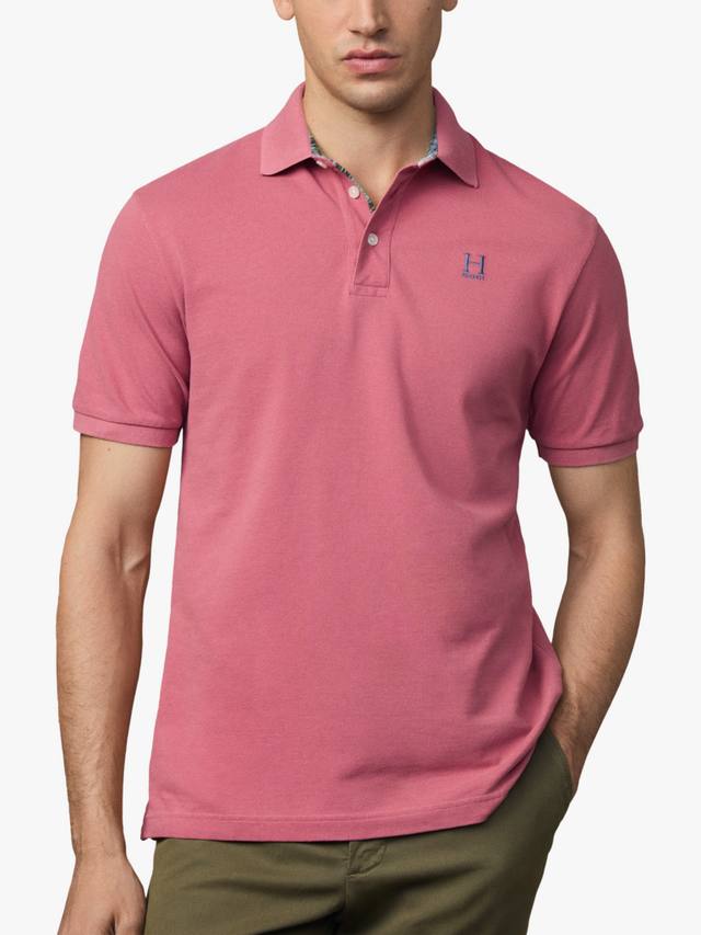 

Классическая хлопковая поло с короткими рукавами Hackett London, Old Rose Pink