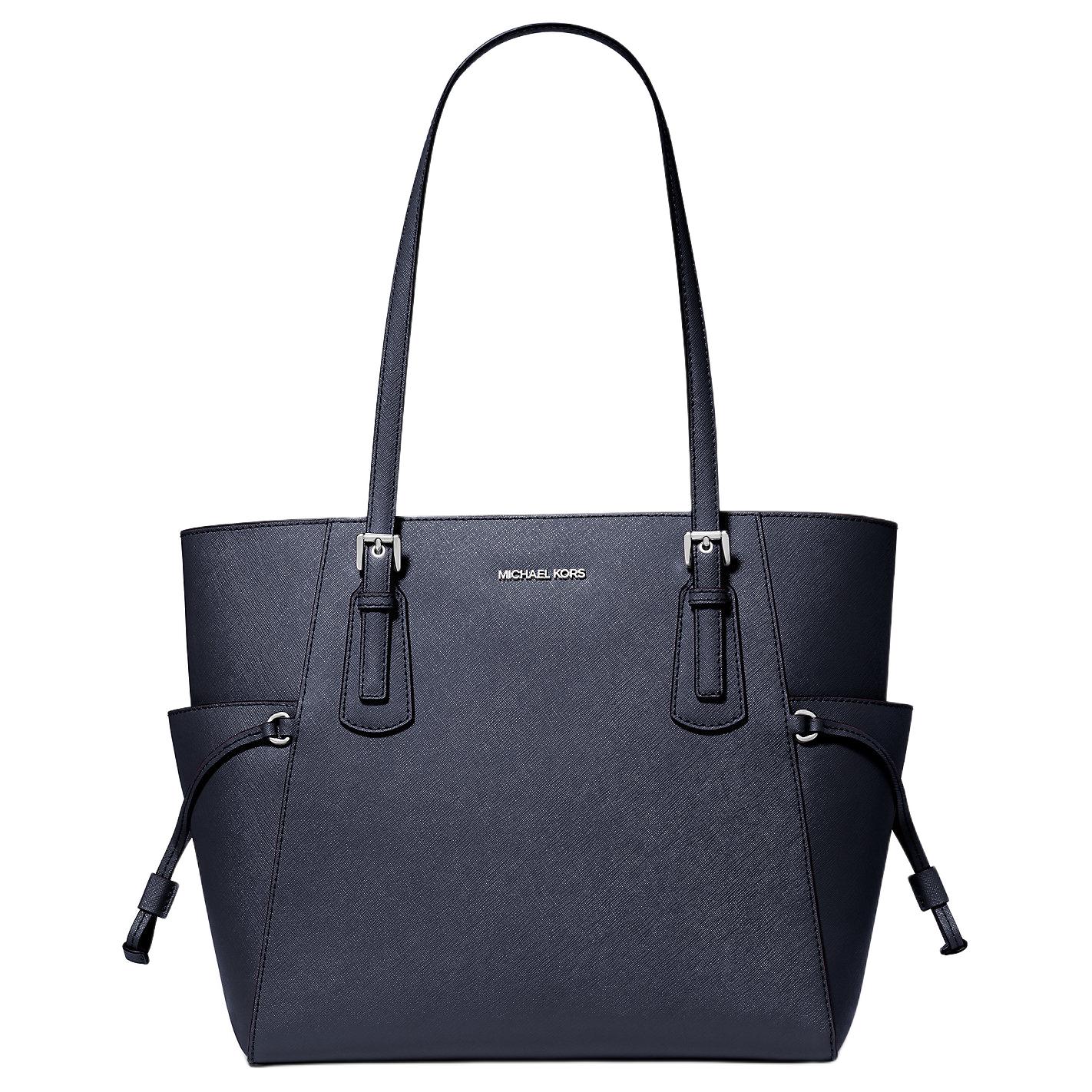 

Сумка Voyager Calfskin, шоппер, большая женская сумка через плечо marine blue MICHAEL KORS, Set (Bag)