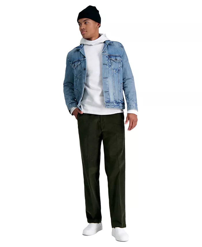 

Мужские классические брюки из стретч-вельвета Haggar, зеленый