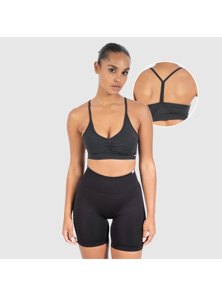 

SMILODOX Спортивный бюстгальтер Batik Scrunch Icon, черный