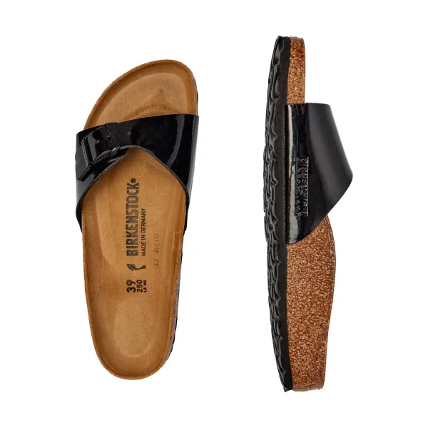 Узкие тапочки Madrid с добавлением кожи Birkenstock, черный — фото 3