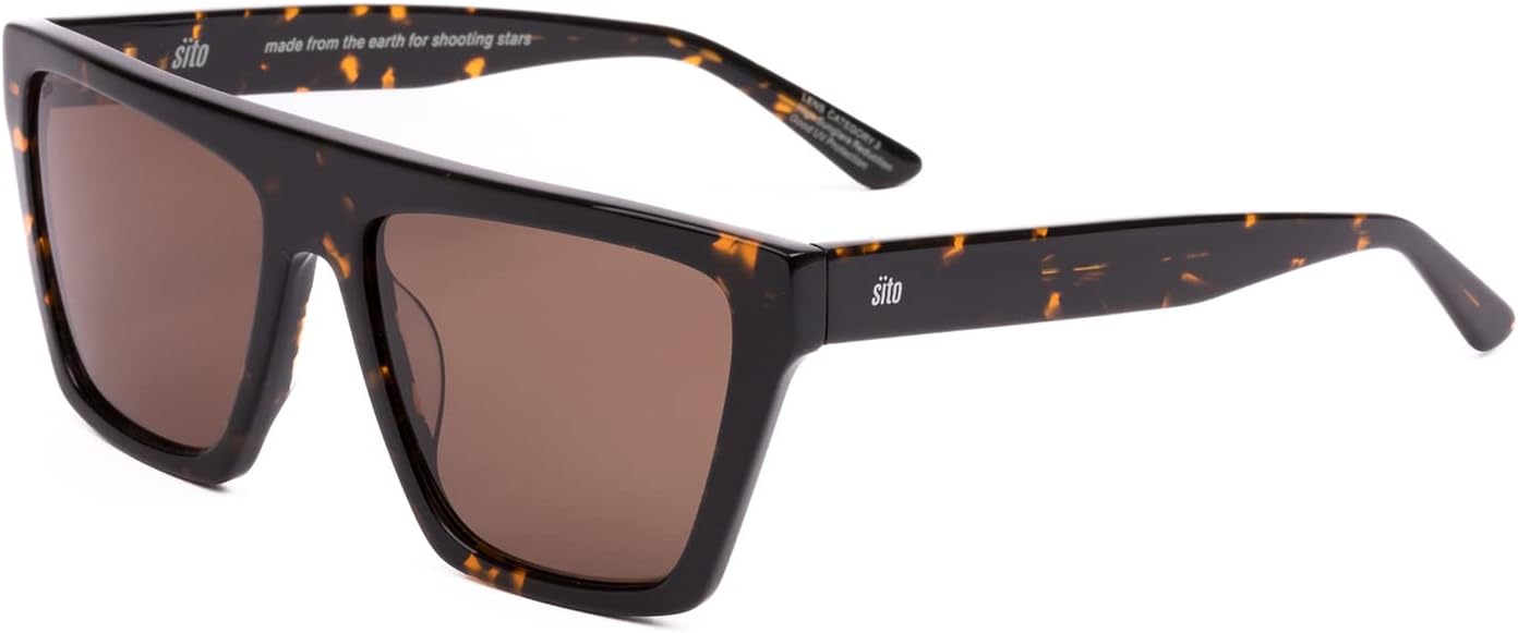 

Солнцезащитные очки SITO SHADES Bender Shield с поляризацией/без поляризации, дизайнерские, в стиле ретро, ​​для фестивалей и концертов, защита от УФ-излучения 100%, Havana