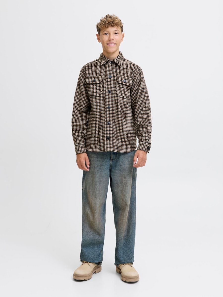 Рубашка на пуговицах Comfort fit Jack & Jones Junior, коричневый — фото 4
