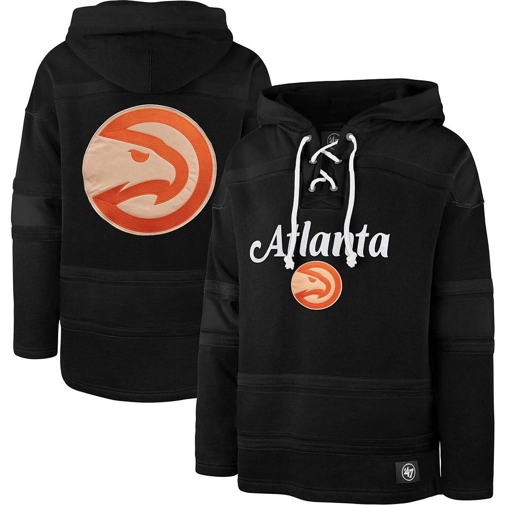 

Мужская черная толстовка с капюшоном Atlanta Hawks 2022/23 Pregame MVP Lacer '47 — City Edition, цвет Haw Black