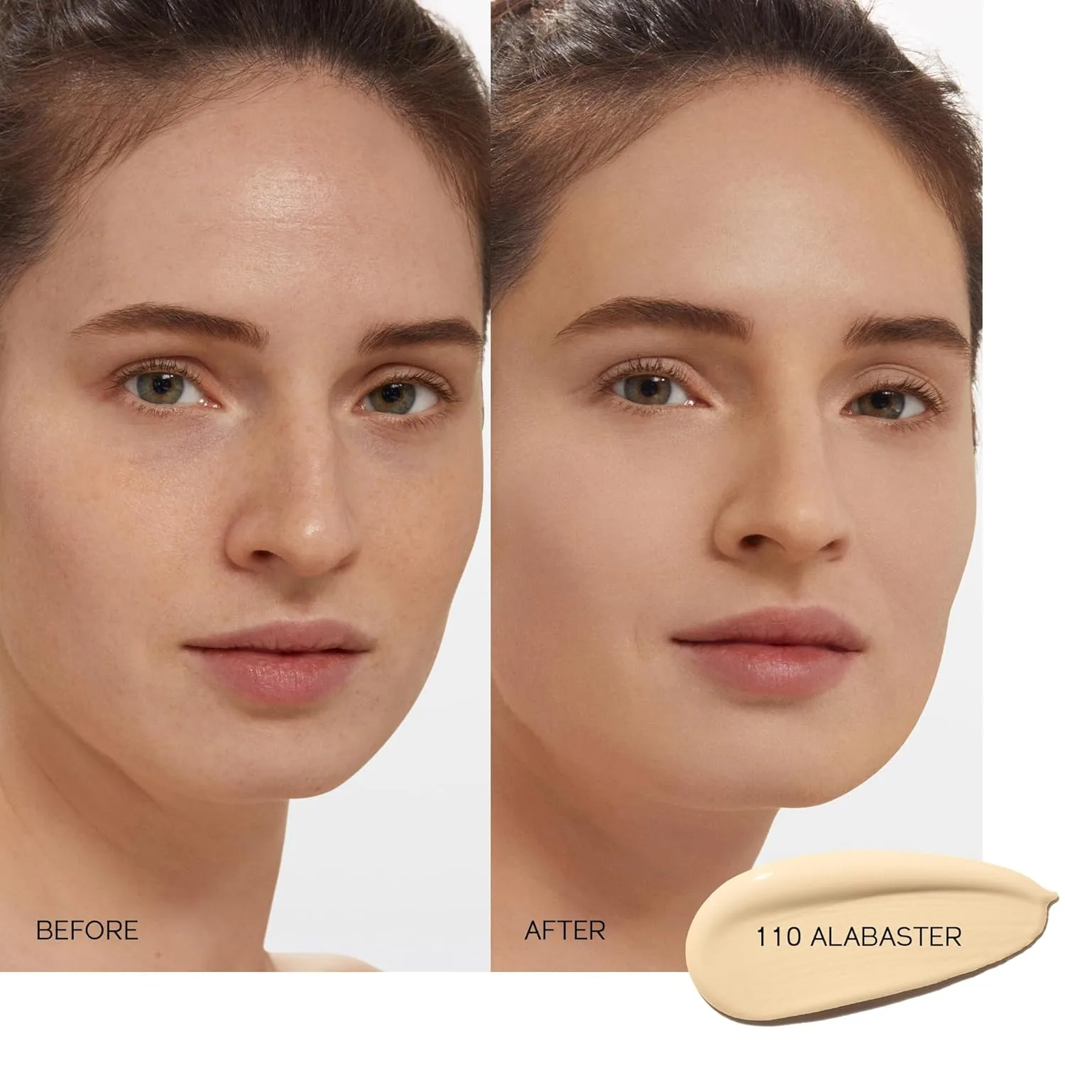 Shiseido Synchro Skin Self-Refreshing Foundation SPF 30, Alabaster 110, тональный крем среднего и полного покрытия, естественное сияние, 24 часа носки, водостойкий, некомедогенный, 30 мл, 110 - Alabaster — фото 3