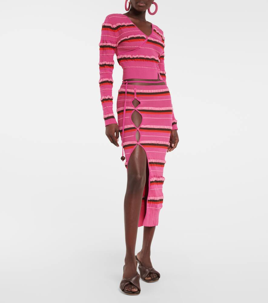 Кардиган Le Cardigan Tordu укороченный Jacquemus, Dark Pink — фото 2