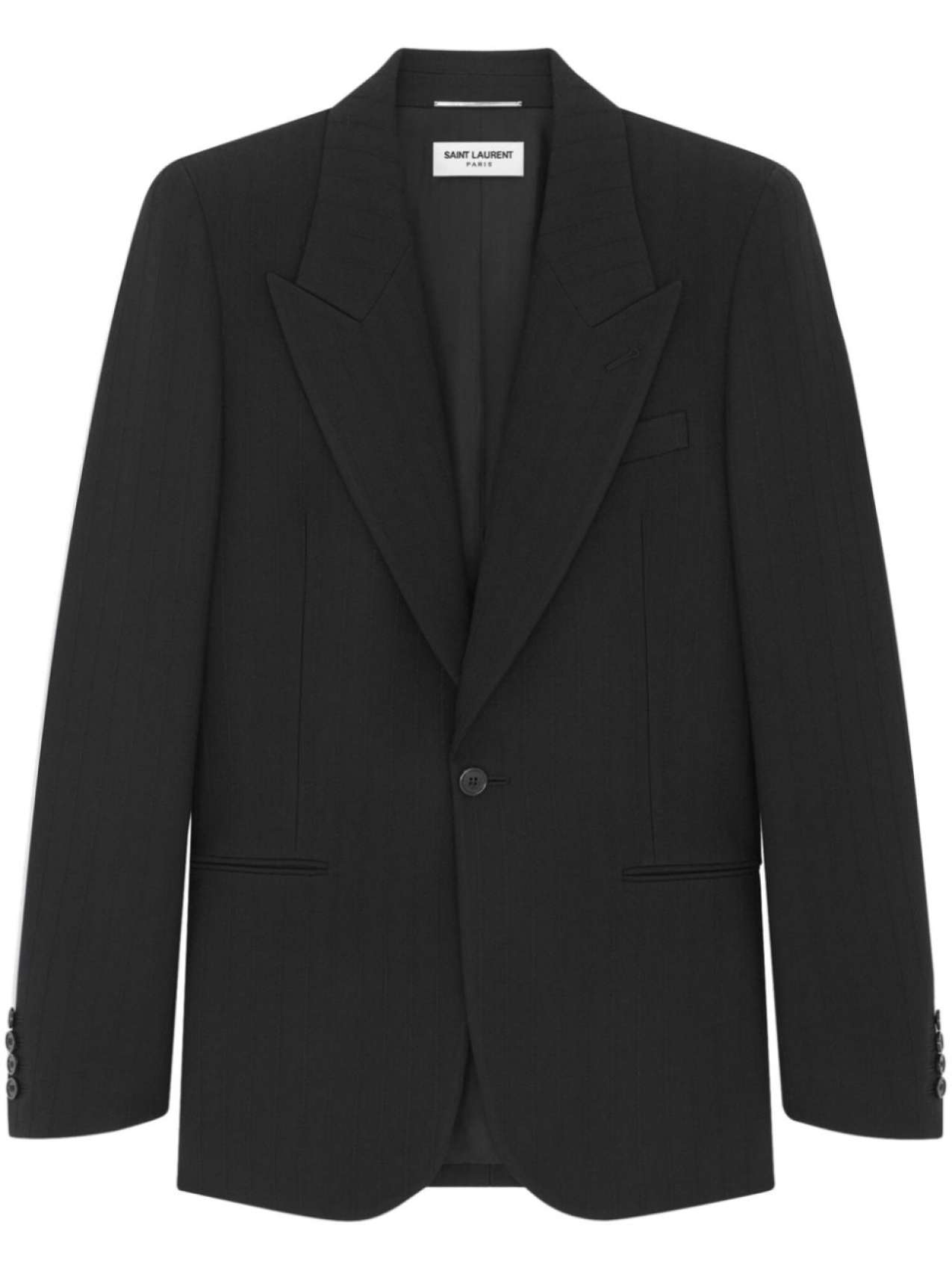 

Saint Laurent Grain de Poudre wool single-breasted blazer, черный