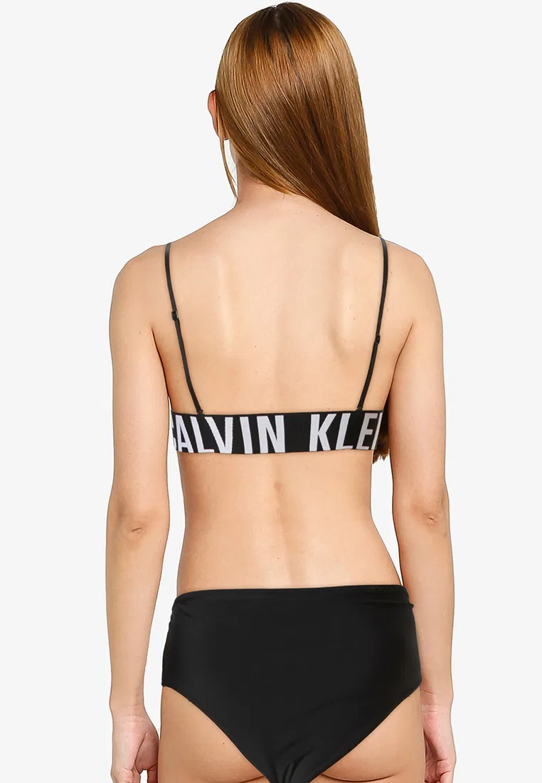 Бюстгальтер бандо на косточках, Calvin Klein, черный — фото 2