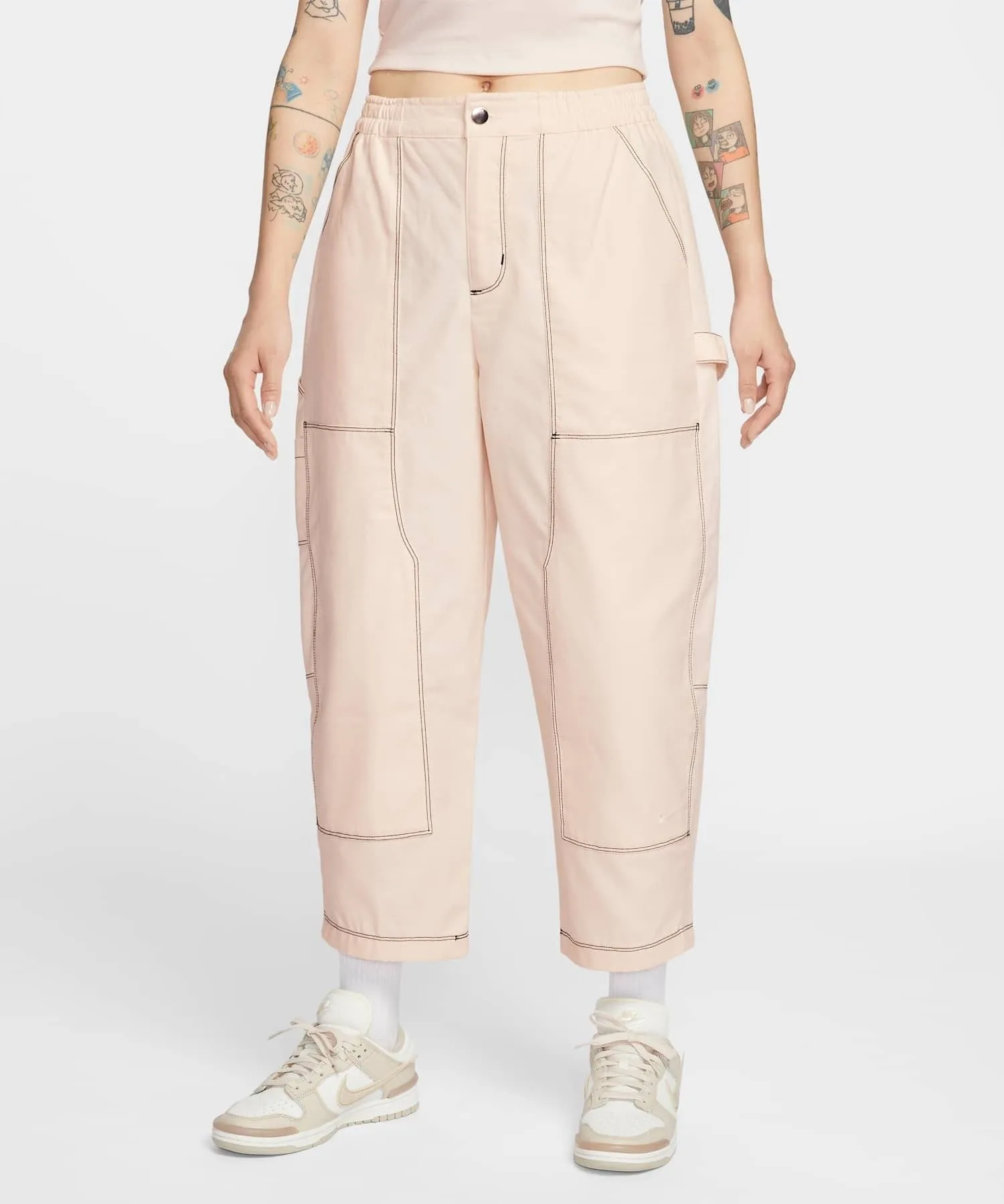 Женские брюки рабочие свободные низкие Nike Sportswear Loose Low-Rise Carpenter Pants IF0312-103 белые